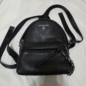 Michael Kors Black Leather Mini Backpack